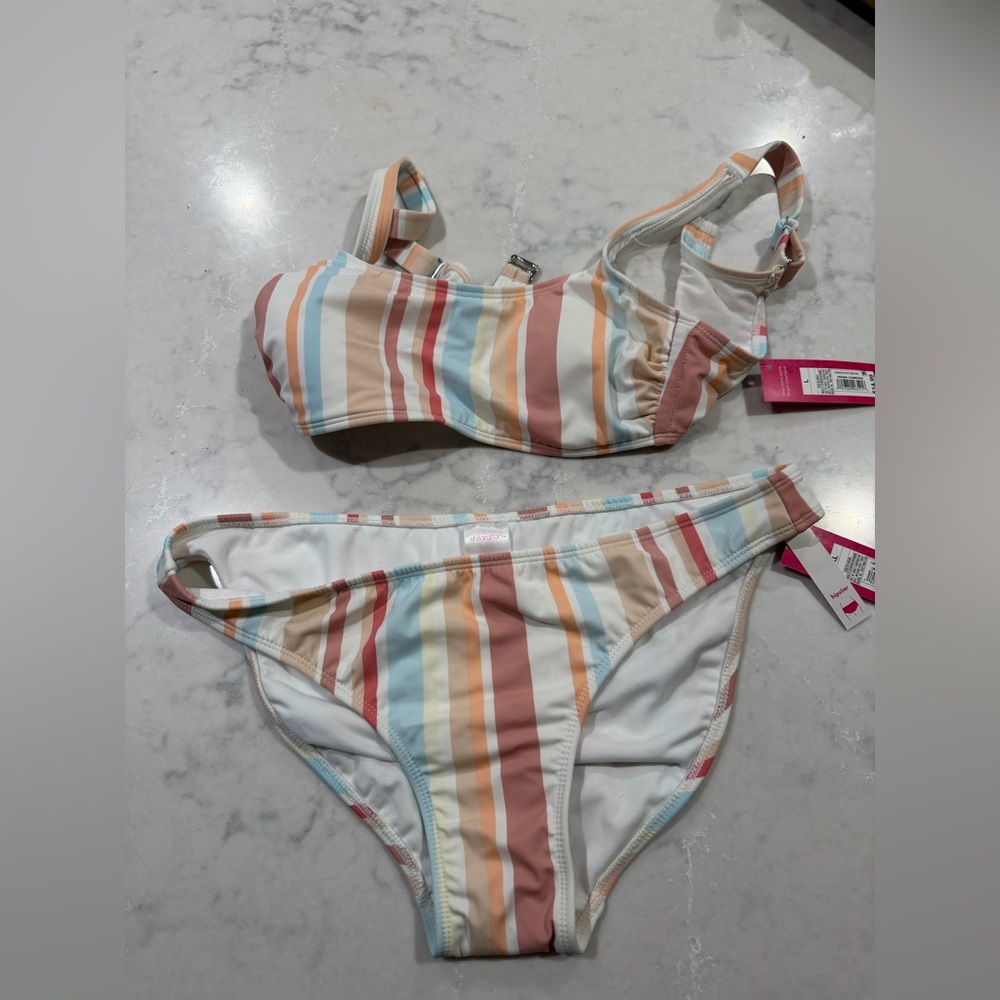 Xhilaration Pastel Striped Hipster Bikini Bottom and Top